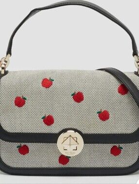 Kate Spade Red  Apple Embroidered Crossbody Bag